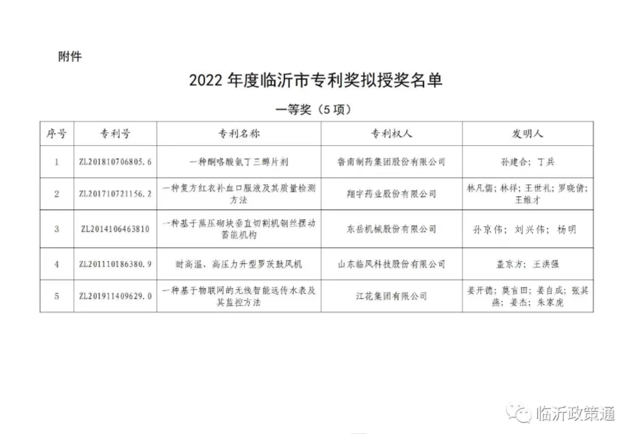 喜報 | 東岳機械獲臨沂市專(zhuān)利獎一等獎